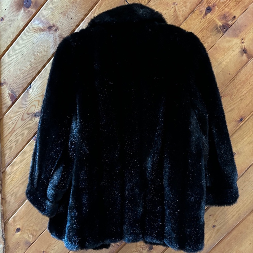 Tissavel of France Vintage Brown/Black Faux Fur Coat - Picture 2 of 8
